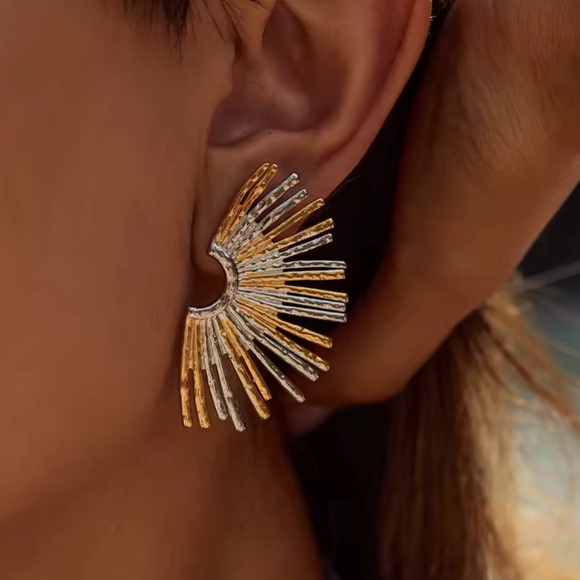 Anthropologie Jewelry - Aria ll Silver Sunrise Earrings